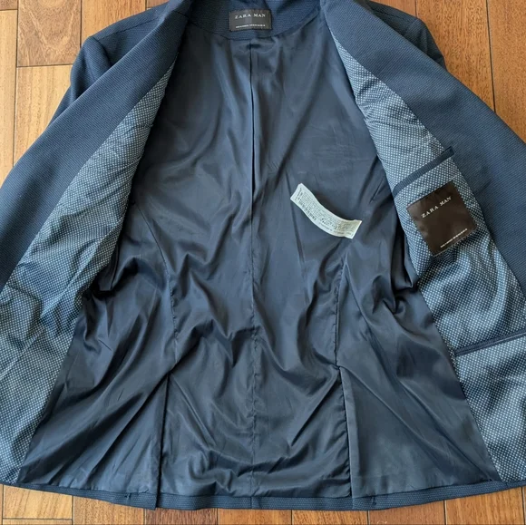 Zara Navy Lined Blazer - Picture 7 of 14